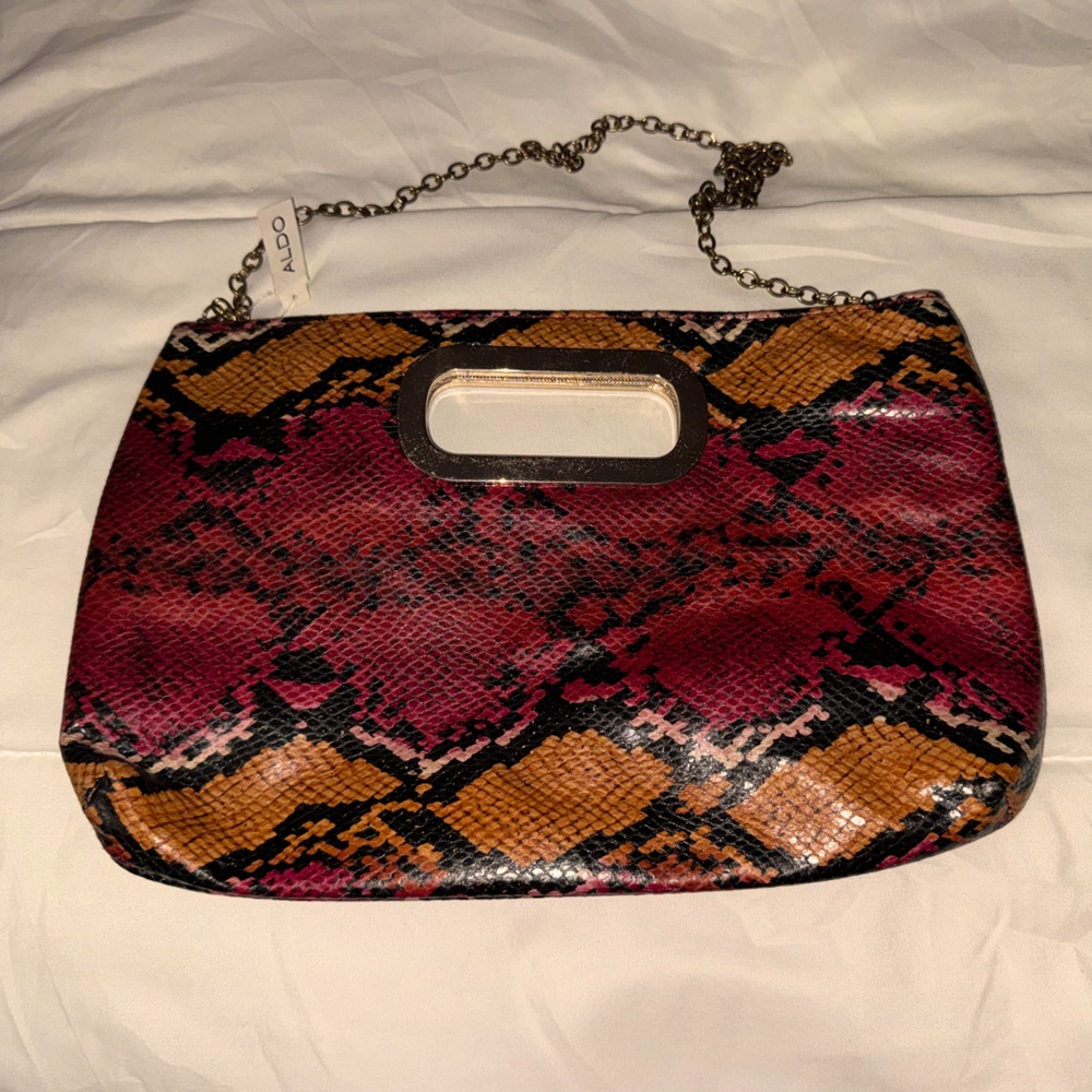 Aldo - Snake Print Clutch/Shoulder Bag